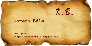 Korach Béla névjegykártya